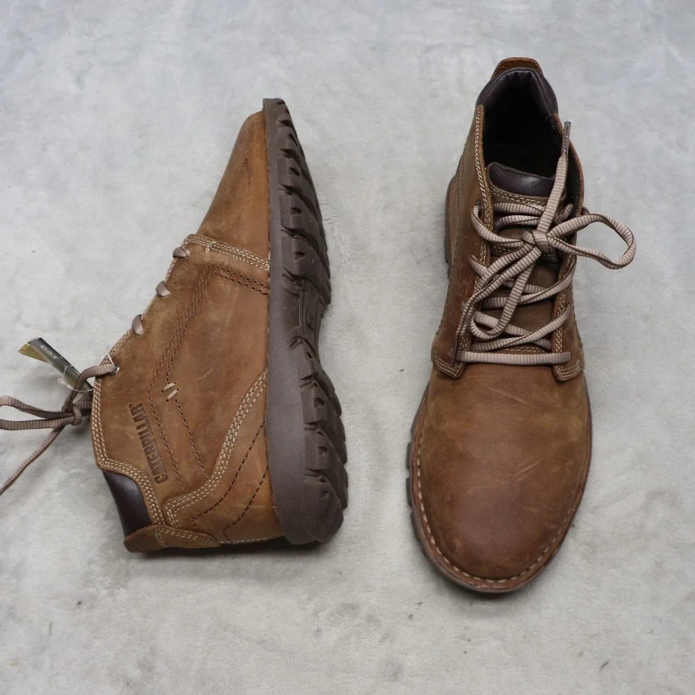 Caterpillar Mens 11 Chukka Boots Brown Transform 2.0 Leather Rugged Lace Up NWD